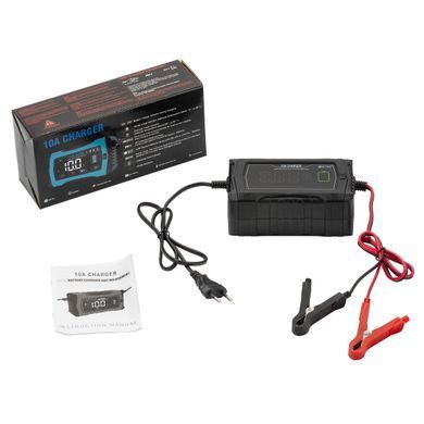 Зарядний пристрій HT-RC 10A 12V/24V Battery Charger Car Adaptive Fast Charging Lithium Lifepo4 Lead-Acid (HT-RC 10A BLACK)