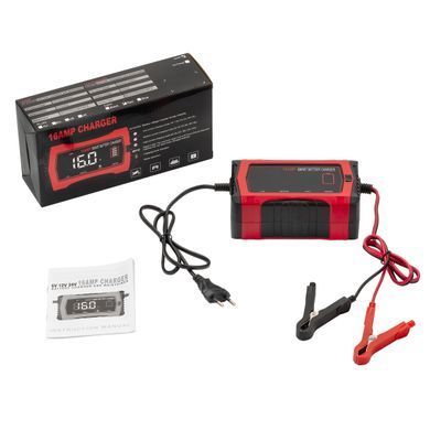 Зарядний пристрій HT-RC 12V 16A / 24V 10A Car Battery Charger Lithium LiFePO4 AGM GEL Lead-Acid Batteries (HT-RC 16A)