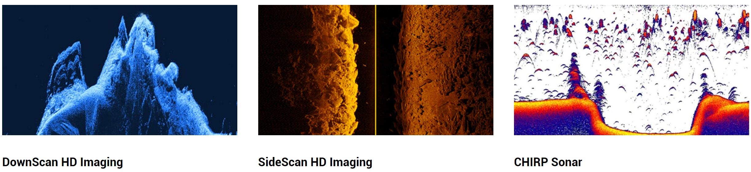 DownScan HD Imaging, SideScan HD Imaging, CHIRP Sonar